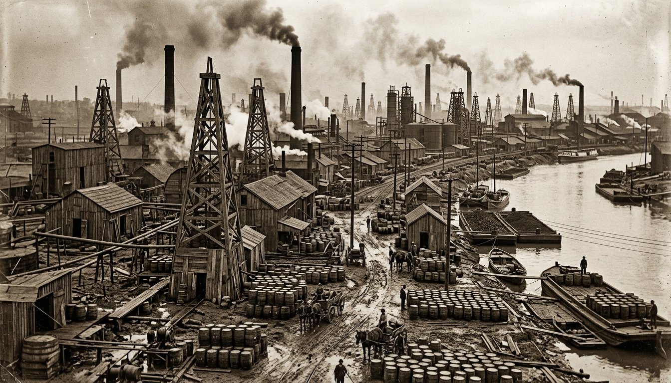 Первая нефтеперерабатывающая станция Standard Oil в Кливленде, 1870-е годы
