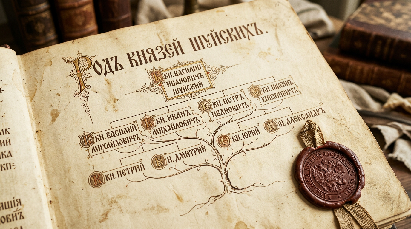 Фрагмент родословной книги с записью о князьях Шуйских
